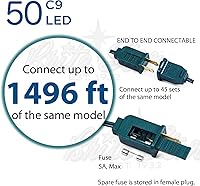 Vista 5 de Brite Star Luz LED facetada C9 de 50 Lt en carrete, blanco puro