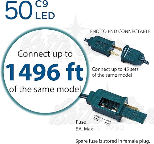 Miniatura 5 de Brite Star Luz LED facetada C9 de 50 Lt en carrete, blanco puro
