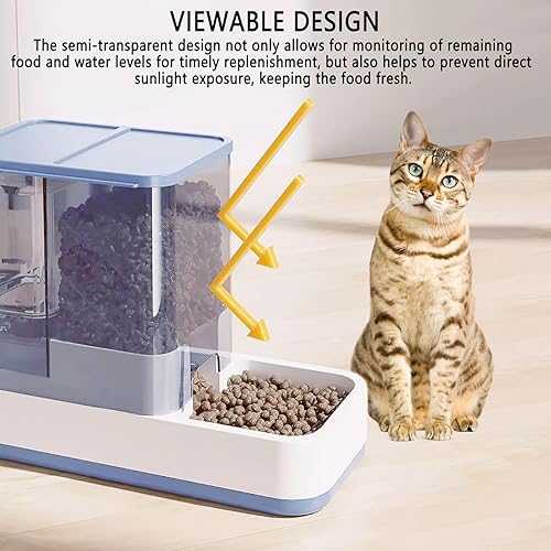 Miniatura 4 de kathson Gravity - Dispensador automático de alimentos y agua para gatos, bebedero automático para perros, 2 en 1, juego de cuencos de agua y