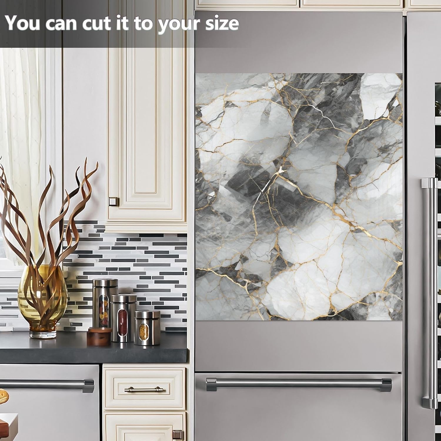 MNSRUU Dishwasher Magnet Sticker Marble Black Refrigerator Magnetic Cover Dishwasher Cover Magnet Decorative Decals Appliances Stickers for Home Kitchen Decoration