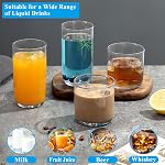 Berglander Ensemble de verres à boire 8, PET Verres en plastique transparent Highball 420ml & Ensemble de verres à cocktail whiskey 340ml, Verres pour boissons, bières, jus de fruits, lait