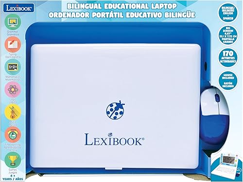Miniatura 4 de Lexibook - Portátil Bilingüe y Educativo InglésEspañol - Juguete para Niños, 170 Actividades para Aprender Idiomas, Matemáticas, Lógica, Lectura de
