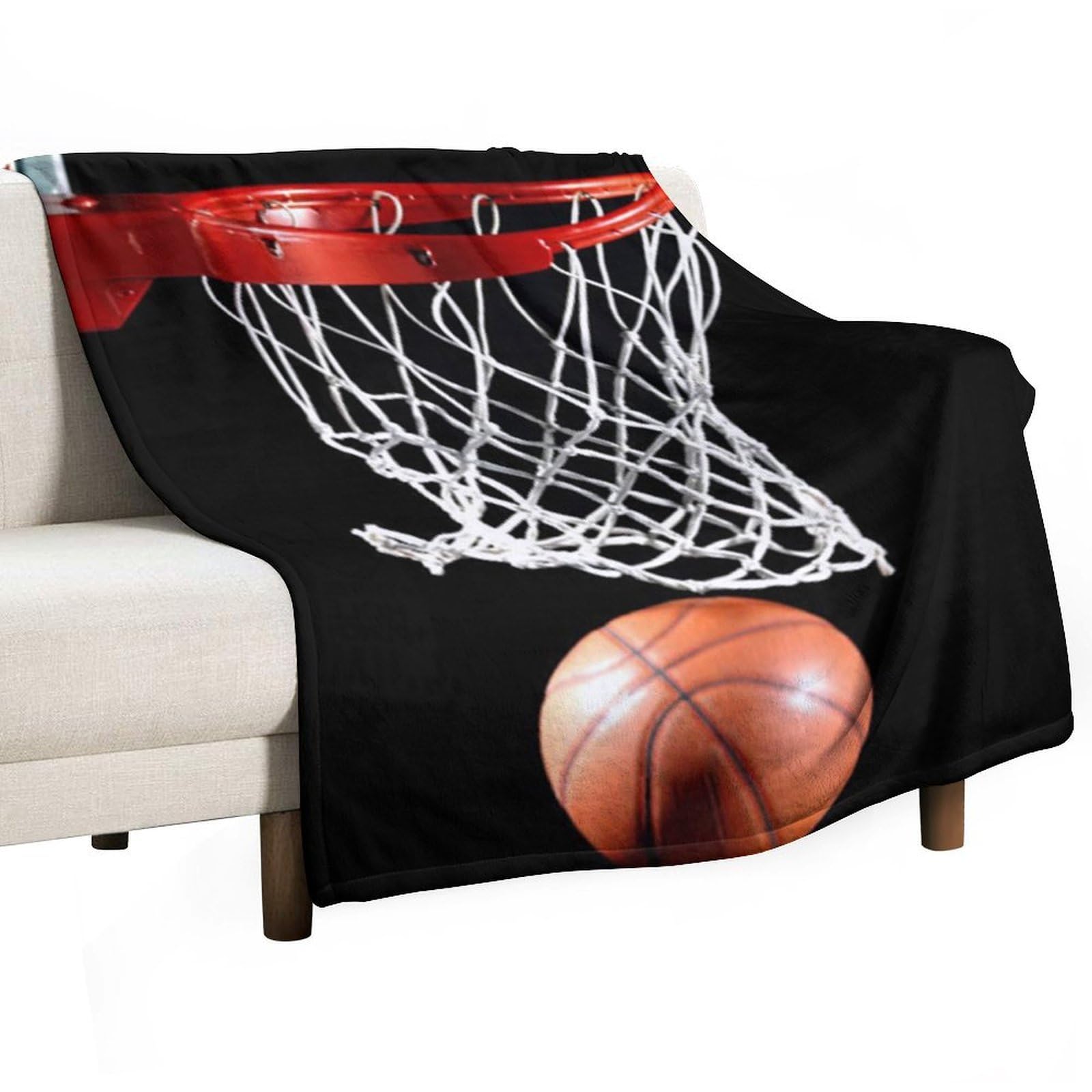Hxwokrum Flannel Blanket, Basketball Throw Blanket for Couch Sofa Bed Office, Soft And Comfortable Without Pilling
