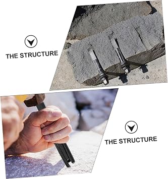 Concrete Splitter Stone Wedge Tool Alloy Steel Black Heavy Duty