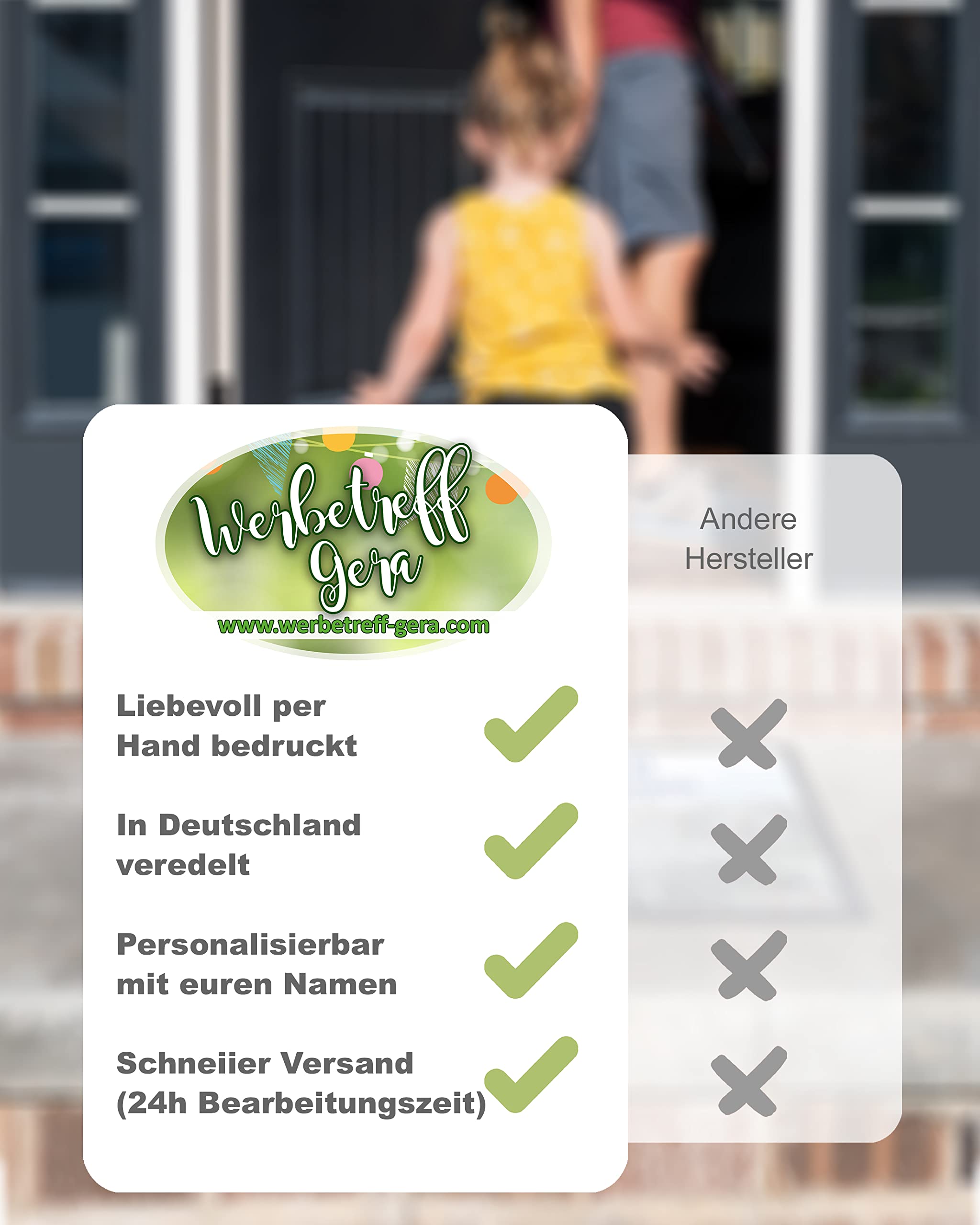 Fußmatte mit Name Camper Van Camping Abenteuer Outdoor individuell Bedruckt Hochzeitsgeschenk Paare Geldgeschenk Reisegutschein (65 x 100 cm)