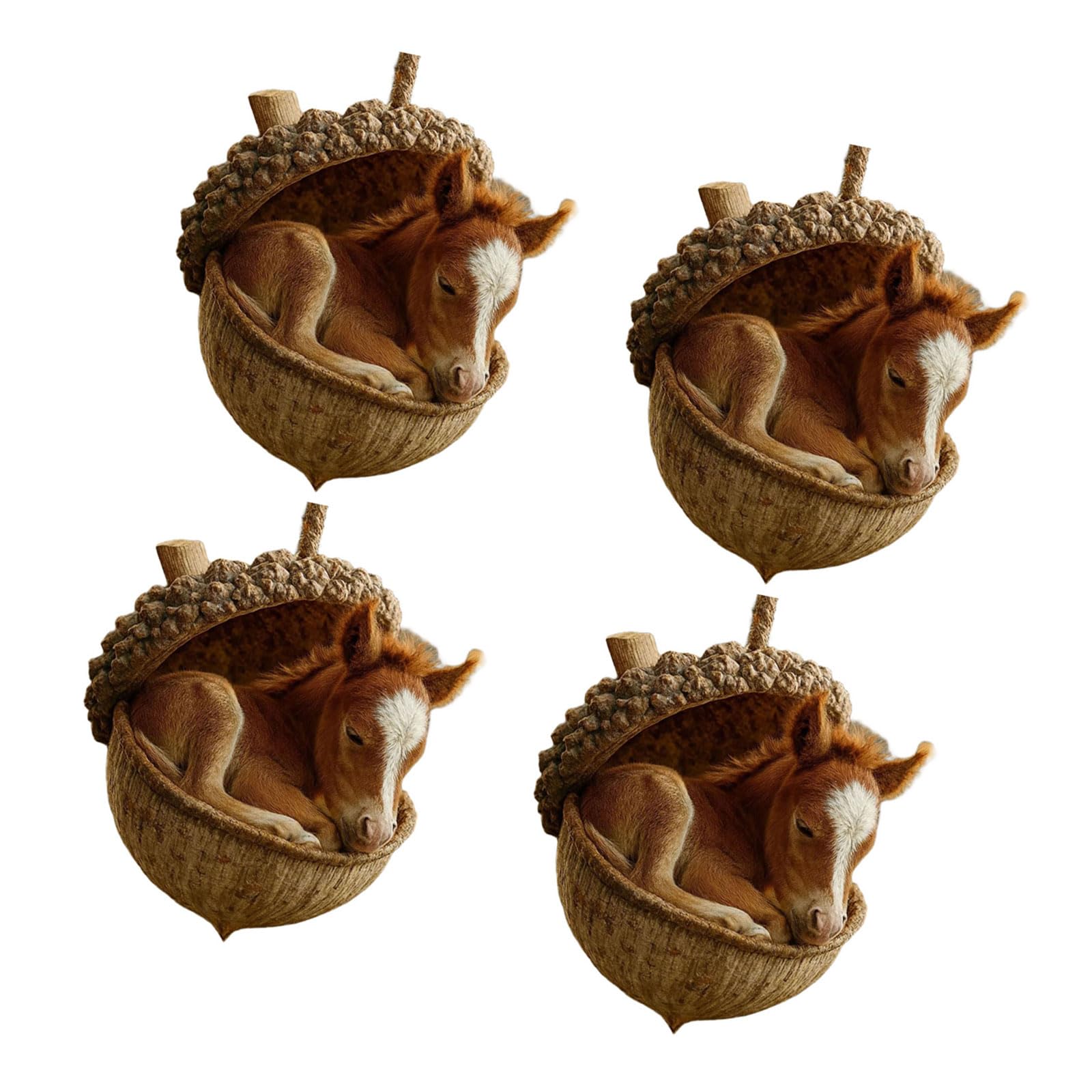 Xagmodshn D 4Pcs Acrylic Pinecone Animal Hanging Ornament Holiday Tree Ecoration For Window Wall An Christmas Tree Embellishment Acrylic Pendant
