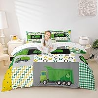 Vista 10 de Feelyou Juego de funda de edredón de camión de bomberos, edredón de coche de policía para decoración de habitación de niños, colcha de ambulancia