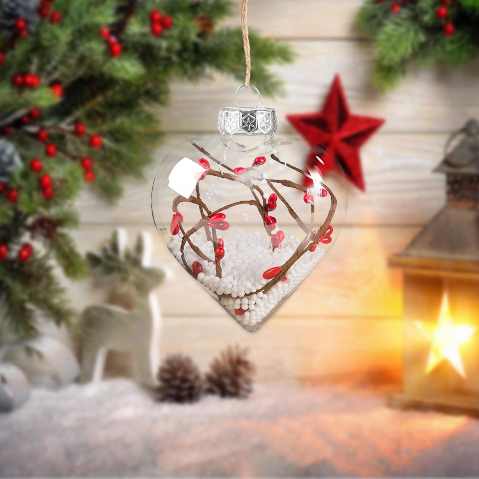Amazon.co.jp: クリスマスツリー用のクリアハートボール | ハート型の