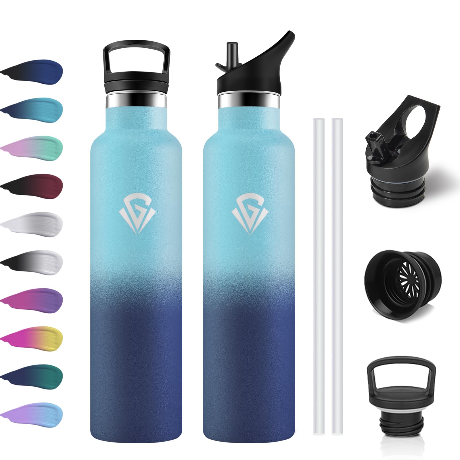 Botella Agua Acero Inoxidable 750ml, Cantimplora Termo con Pajita y Filtro, sin BPA, Reutilizable, Fácil de llevar, Termo a Prueba de Fugas, Cantimplora para Adultos, Oficina, Escuela, Bicicleta — view 13
