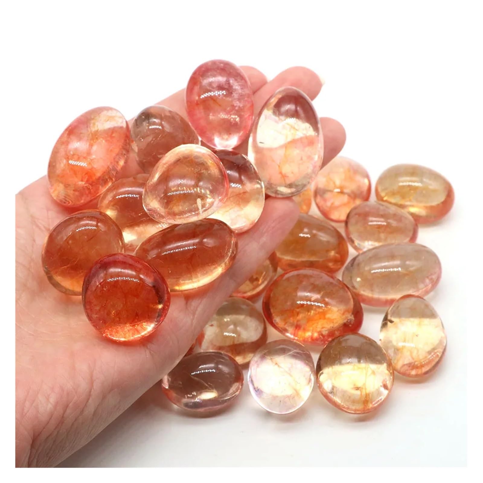 Trommelsteine, polierte Steine, Edelsteine, Verschiedene Risskristalle for die Dekoration von Aquarien und Gärten zu Hause für Aquarium, Teich(Color 25,100g)