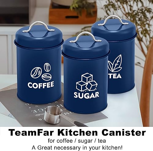 Miniatura 7 de TeamFar Juego de recipientes para encimera de cocina, juego de 3 recipientes de cocina para café, azúcar y té, recipientes de almacenamiento de
