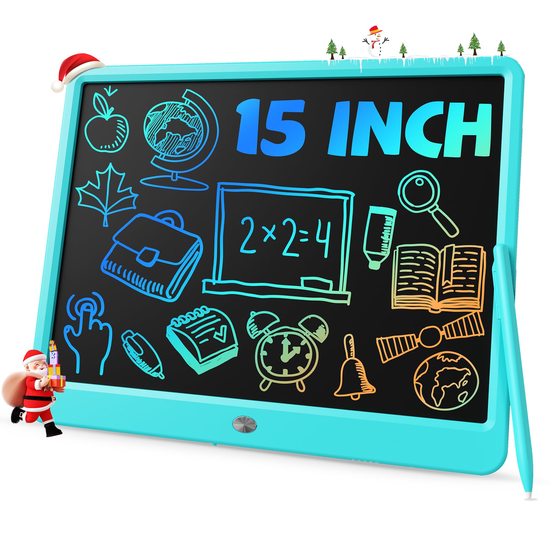 TEKFUN LCD Writing Tablet for Kids, Teen Girl Boy Gifts Ideas, Educational Toys for Boys 8 7 6 5 4 3 Year Old, Drawing Board for Kids Adults (15in Blue)