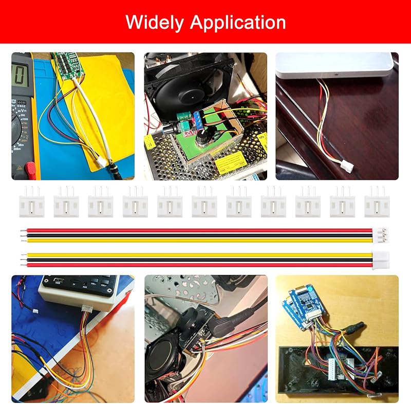 Lyeteung JST 2.0 PH 3 Pin Csatlakozó Készlet - 40 Szett Mini Mikro Konnektor 150mm 22AWG Kábellel és Anya Csatlakozóval - Elektronikai Szere