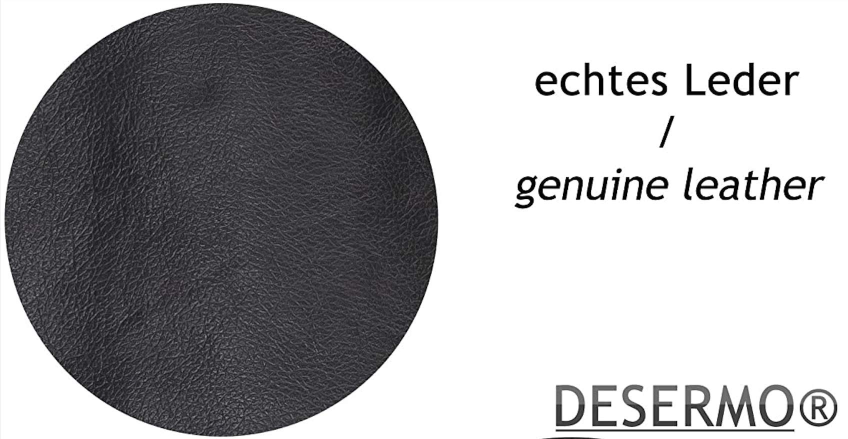 DESERMO Delantal de piel con cuello ajustable y banda abdominal | Delantal de piel de alta calidad de 100% piel auténtica | Delantal para barbacoa con forro en la parte trasera para mujeres y hombres,