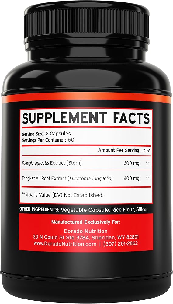 Fadogia Agrestis and Tongkat Ali Supplement Performance Blend - (120 Capsules) - Maximum Strength - Drive, Athletic Performance & Muscle Mass - Gluten Free, Non-GMO, Vegan Capsules - USA Made