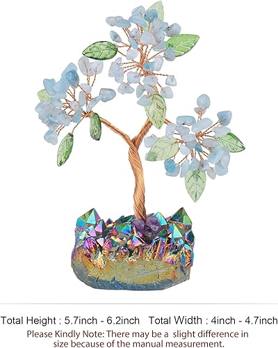 Miniatura 2 de SUNYIK Árbol de cristal natural con base de cuarzo con revestimiento de titanio arcoíris hecho a mano con cristal curativo para decoración del