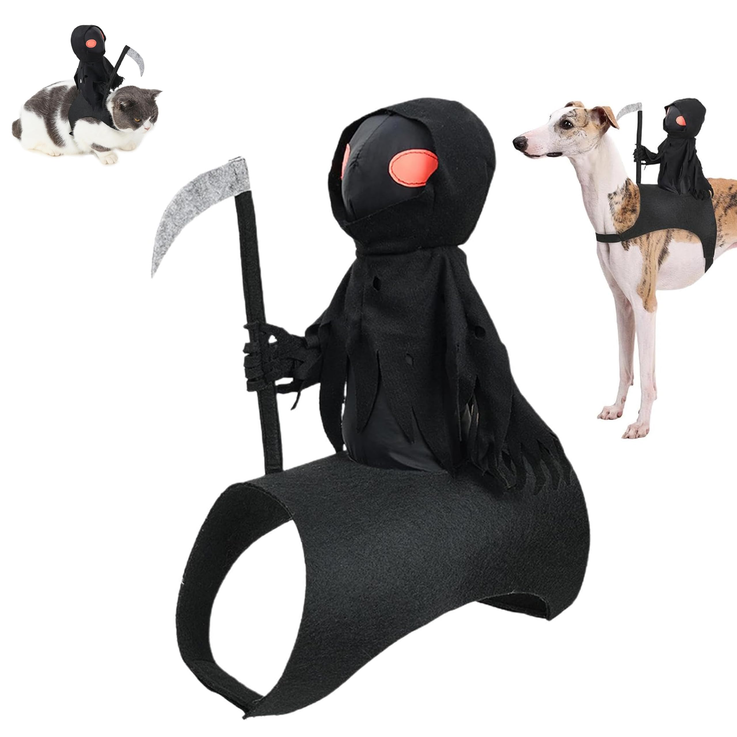 Knight Spide Pet Halloween Costume, Adjustable Magic Tape Fit for Small Medium Large Dogs & Cats, Soft Close-Fitting Cosplay Bodysuit, Funny Spider Knight Party Outfit for Halloween，M