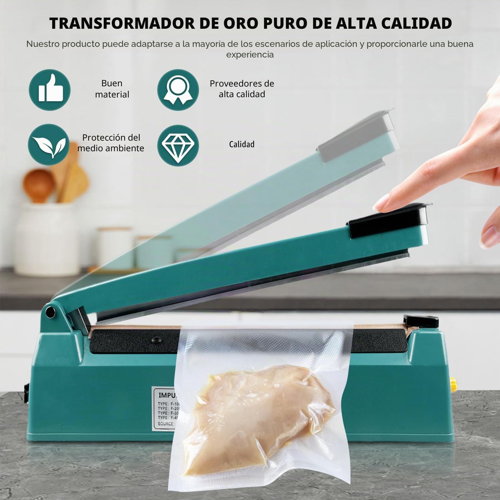 Bordeag Sellador Térmico De 200mm Sellador De Bolsas De Plástico Portátil, Máquina Selladora En Caliente Termoselladora Dispositivo De Sellado Selladora Bolsas De Plastico Para Bolsas De Pp Y Pe