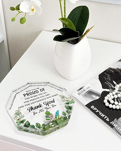 Miniatura 7 de Regalo para compañeros de trabajo, regalo de agradecimiento acrílico para mujeres y hombres, regalos inspiradores de oficina para colegas que dejan