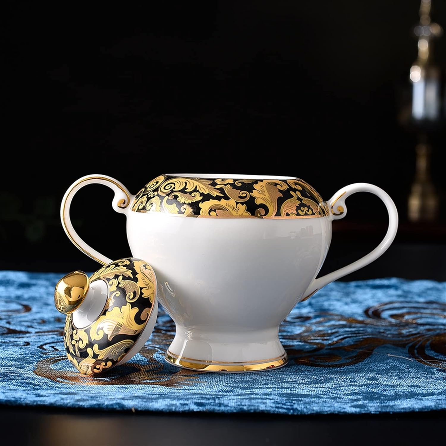 sugar bowl Household Sugar Bowl Container Candy Can Porcelain Creamer Europe Ceramic Sugar Pot Honey Jar Tea Kitchen Tool sugar pot