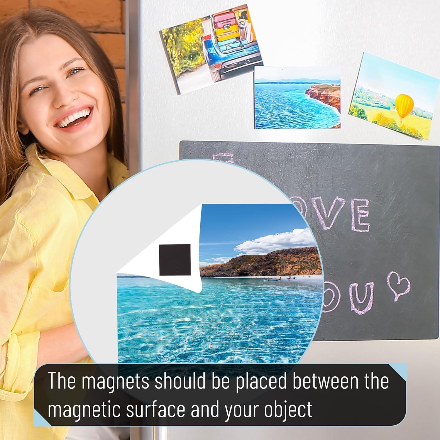 Small Magnets for Crafts with Adhesive Backing 0.8 x 0.8 in - Pack of 120 Self Sticky Magnetic Dots Peel and Stick - Cut Square Magnet Stickers for Fridge, DIY, Classroom