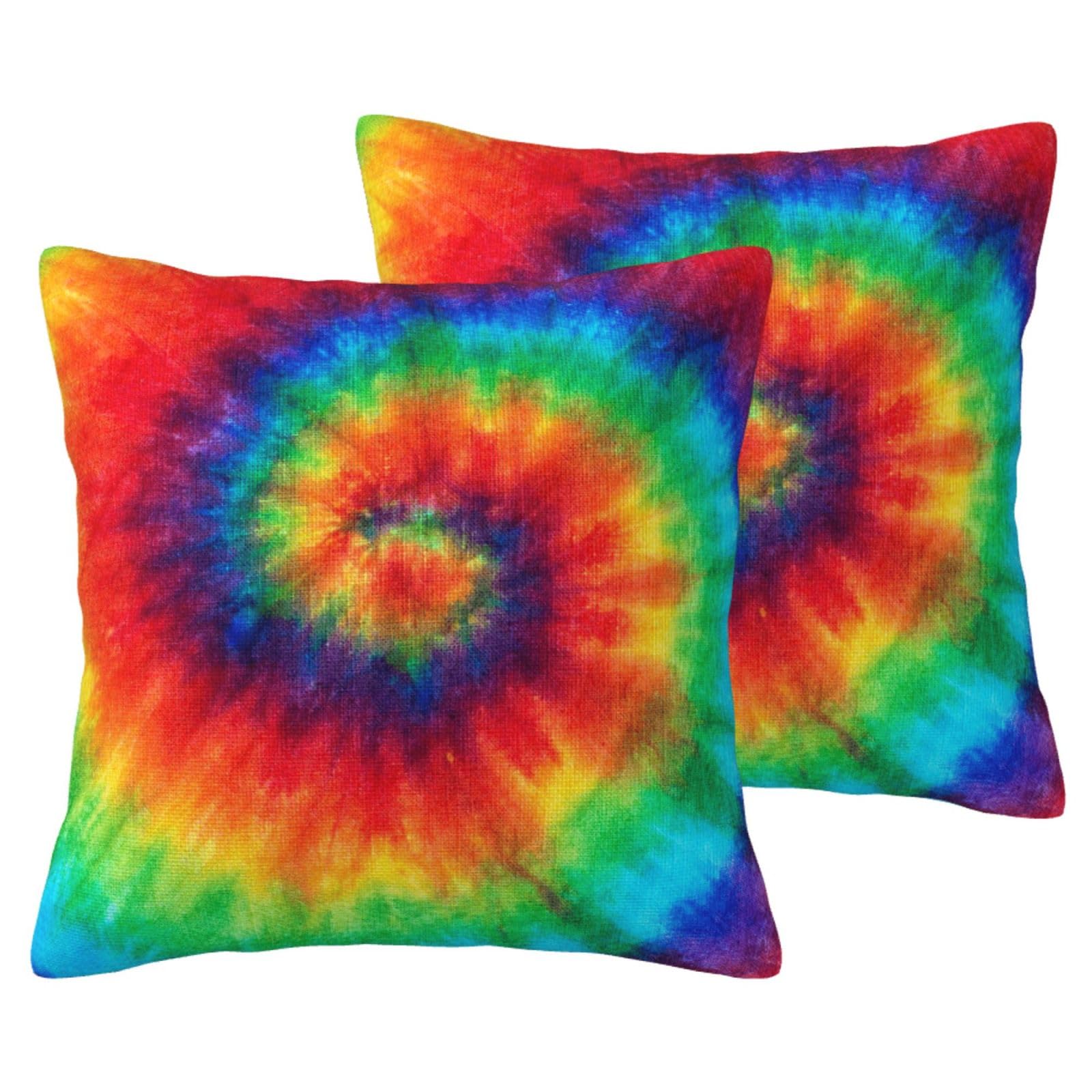 Housse de coussin décorative tie dye pour sublimer votre canape de salon lot de 2