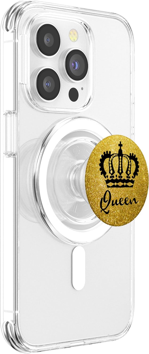 Womens Queen Crown Strong Women Glamorous Diva Gift PopSockets PopGrip: Swappable Grip for Phones & Tablets PopSockets PopGrip for MagSafe