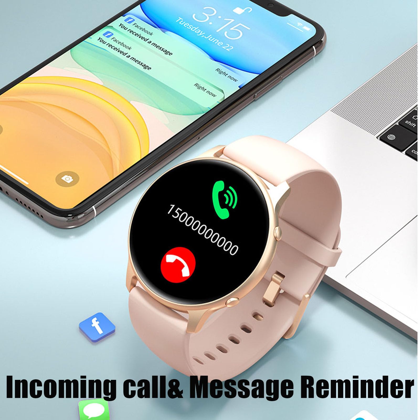 findtime damski smartwatch zegarek 1,28'' męski zegarek Bluetooth czas trwania 7 dni 5,0 tracker aktywności z tętnem, krokomierz do snu, wodoodporny 3 ATM dla iOS Android Długa wytrzymałość