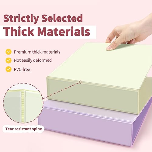 Miniatura 10 de SUNEE Carpeta de 3 anillos de 1 pulgada, carpeta transparente de tres anillos sin PVC (se ajusta a 8.5 x 11 pulgadas) para carpeta escolar o