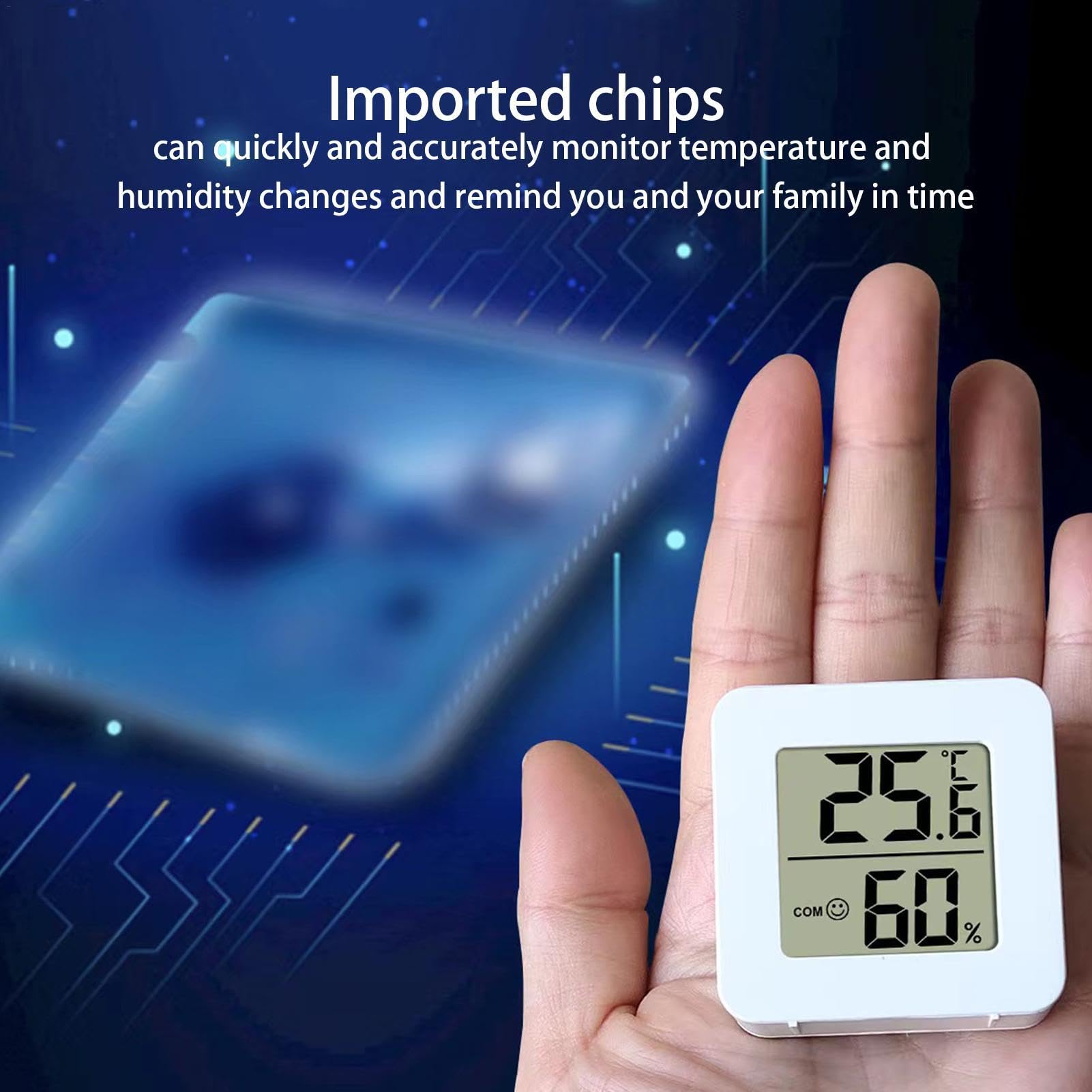 Monitoraggio 'umidità a temperatura - misuratore di umidità igrometro | digitale con indicatore di espressione,Sensore di umidità interna Indicatore di comfort 'aria per serre, appartamenti, incuba