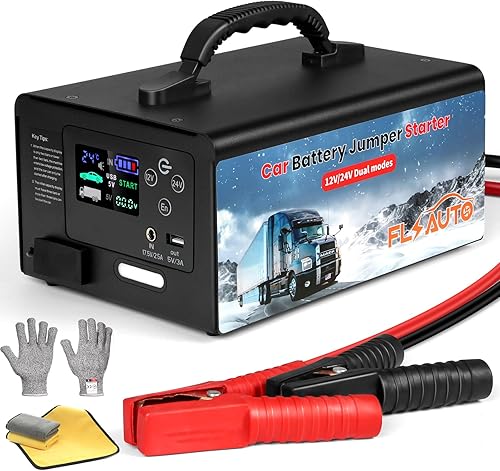 Arrancador de 10000 A, batería de coche de 155 WH para todo gas o diésel, caja de salto de litio resistente de 24 V12 V, batería portátil para