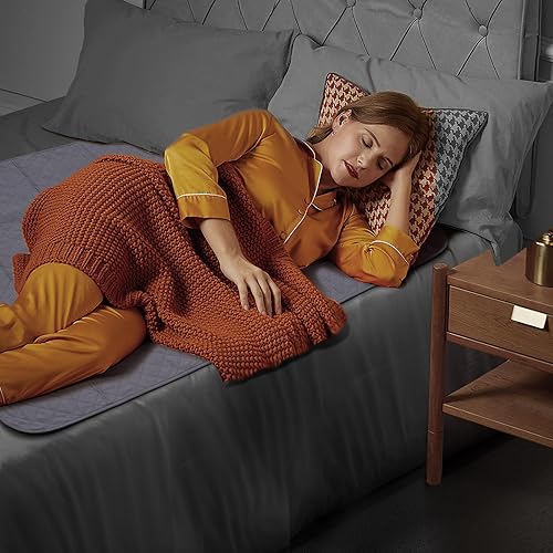 Miniatura 7 de Almohadillas impermeables para cama de 24 x 36 pulgadas (paquete de 4), almohadillas de incontinencia para cama, almohadillas de cama lavables,