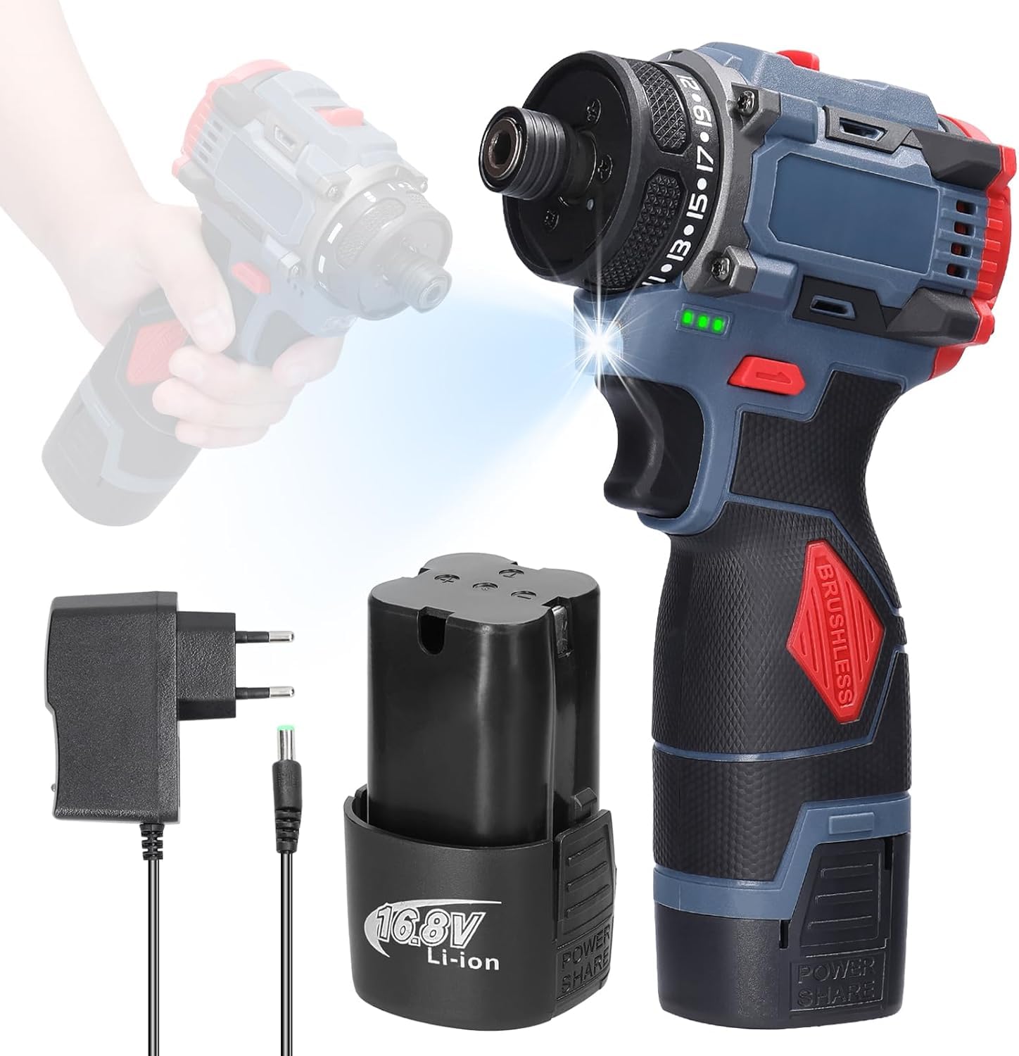 Mini Amoladora Angular Weytoll Amoladora Ligera de 12 V, Cepillo Inalámbrico para Discos de 3