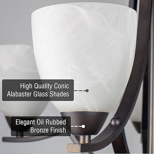 Miniatura 10 de Revel Weston candelabro grande de níquel cepillado con 5 focos 22 pulgadas