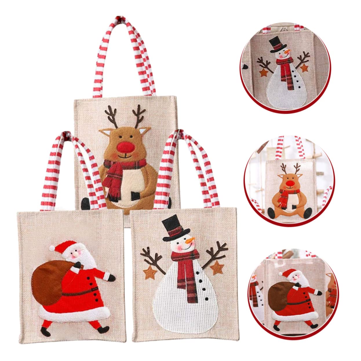 ABOOFAN 9 Pz Sacchetto Sacchettini Bomboniere Borsa Per Bomboniere Sacchetti Regalo in Tessuto Natalizio Sacchetti Regalo Per Le Vacanze Buste Natalizie Natale Stoffa Decorare