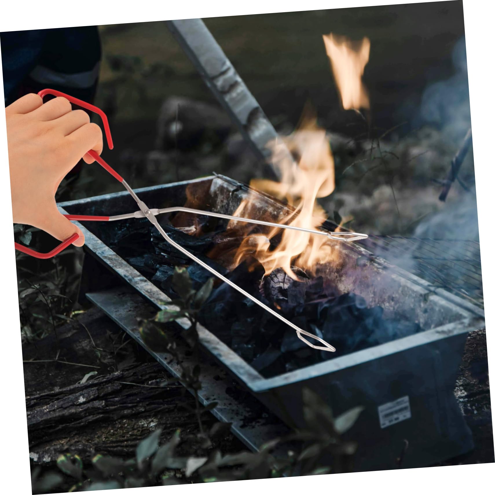 Hemobllo 3 Pezzi Pinze Da Estese Lungo Pinza Griglia Del Falò Carbone Attrezzo Torrefazione Grabber Cucinando Poker All'aperto Tronco D'albero Campeggio Acciaio Inossidabile