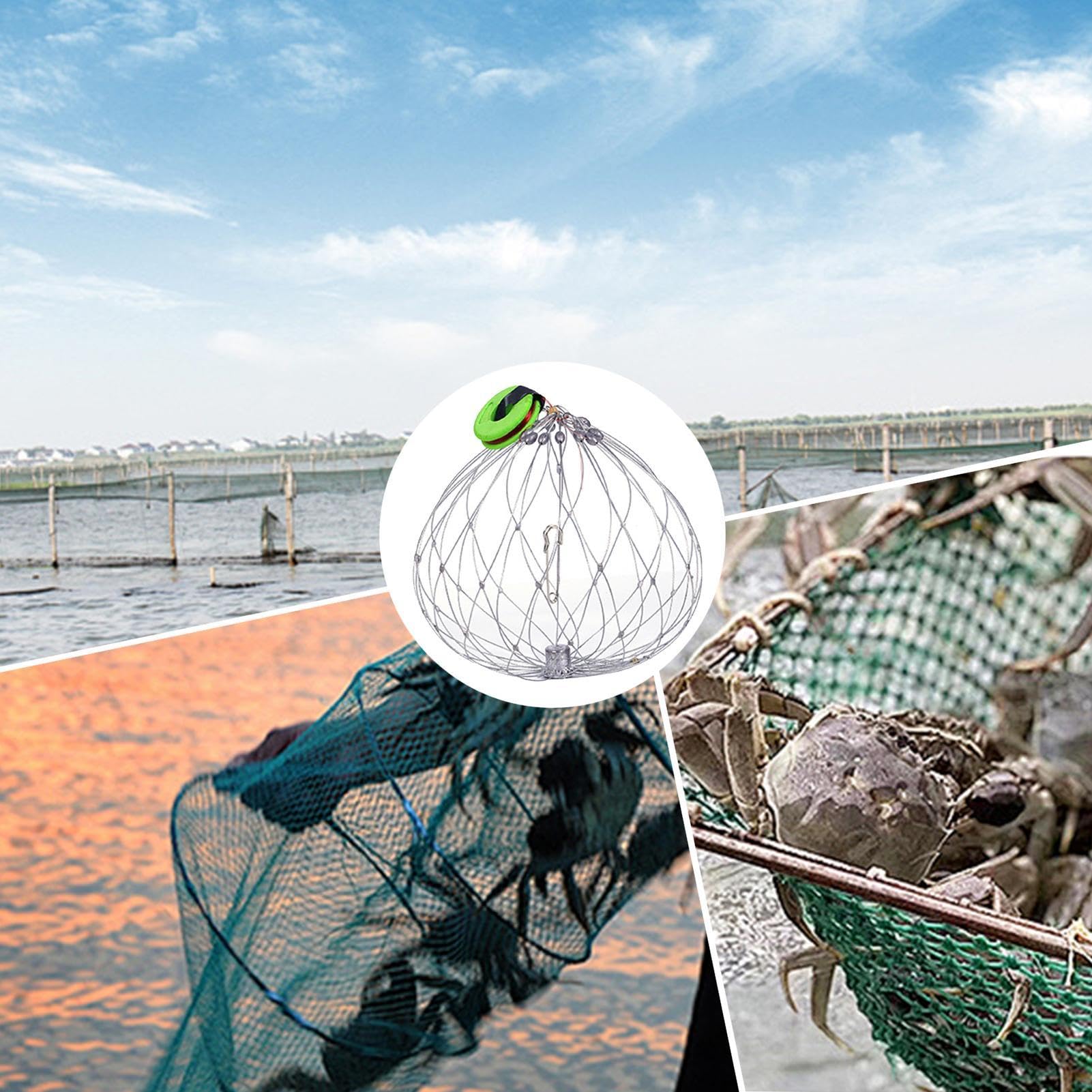 Filet De Pêche Automatique Type épervier à Mailles, Repliable Et Portatif, Pour Poissons Crevettes Menes Ecrevisses Crabes