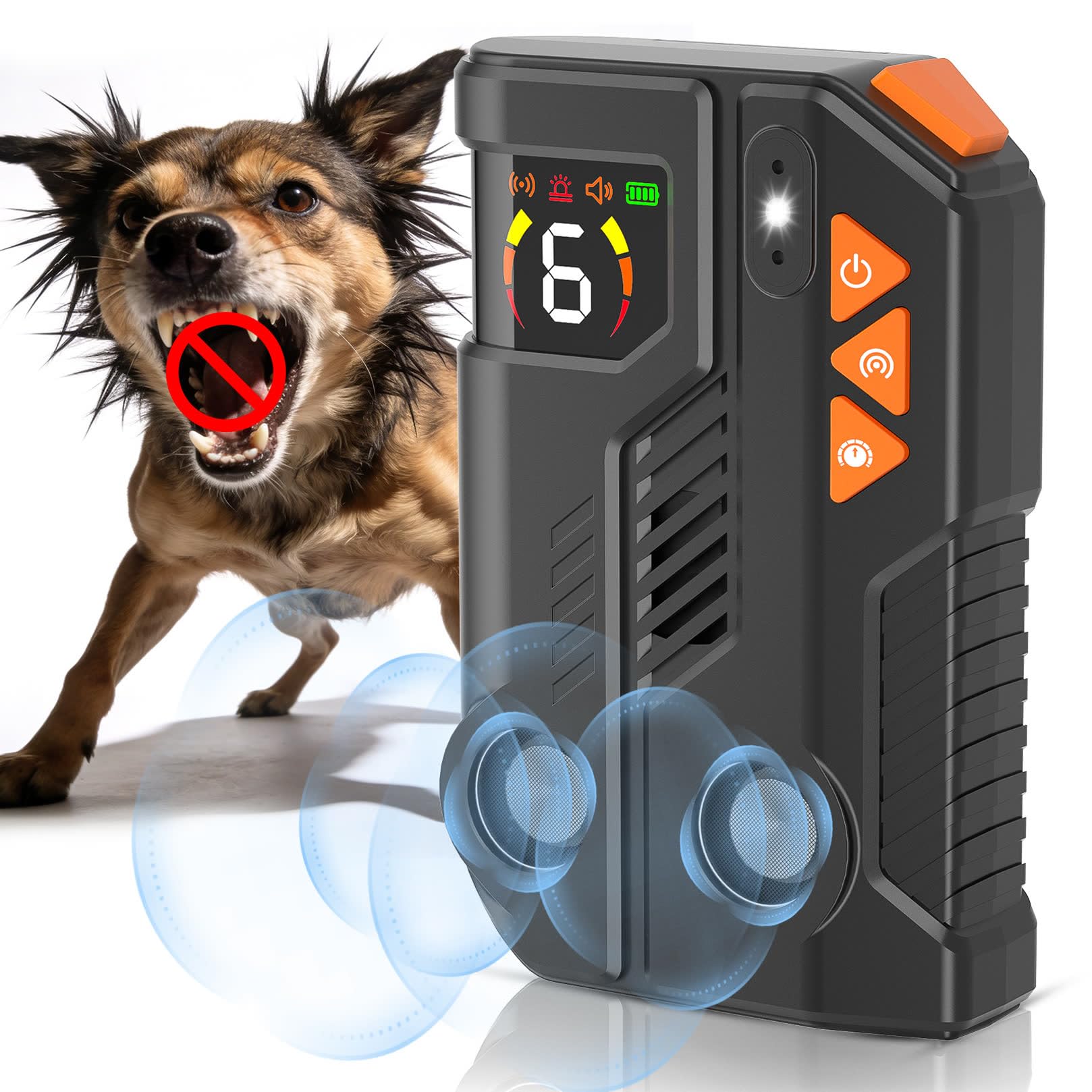 Dog Barking Deterrent Devices, Automatic Anti Barking Device for Dogs with AI Detection, 2 Enhanced Ultrasonic Bark Control Emitters, 4 Adjustable Modes, IPX6 Waterproof Rechargeable Indoor Outdoor