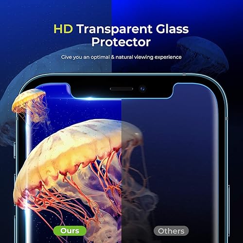 Miniatura 7 de ORIbox Protector de pantalla de vidrio para iPhone 13 y iPhone 13 Pro, 3 paquetes de protección ocular antiarañazos, protector de pantalla de vidrio