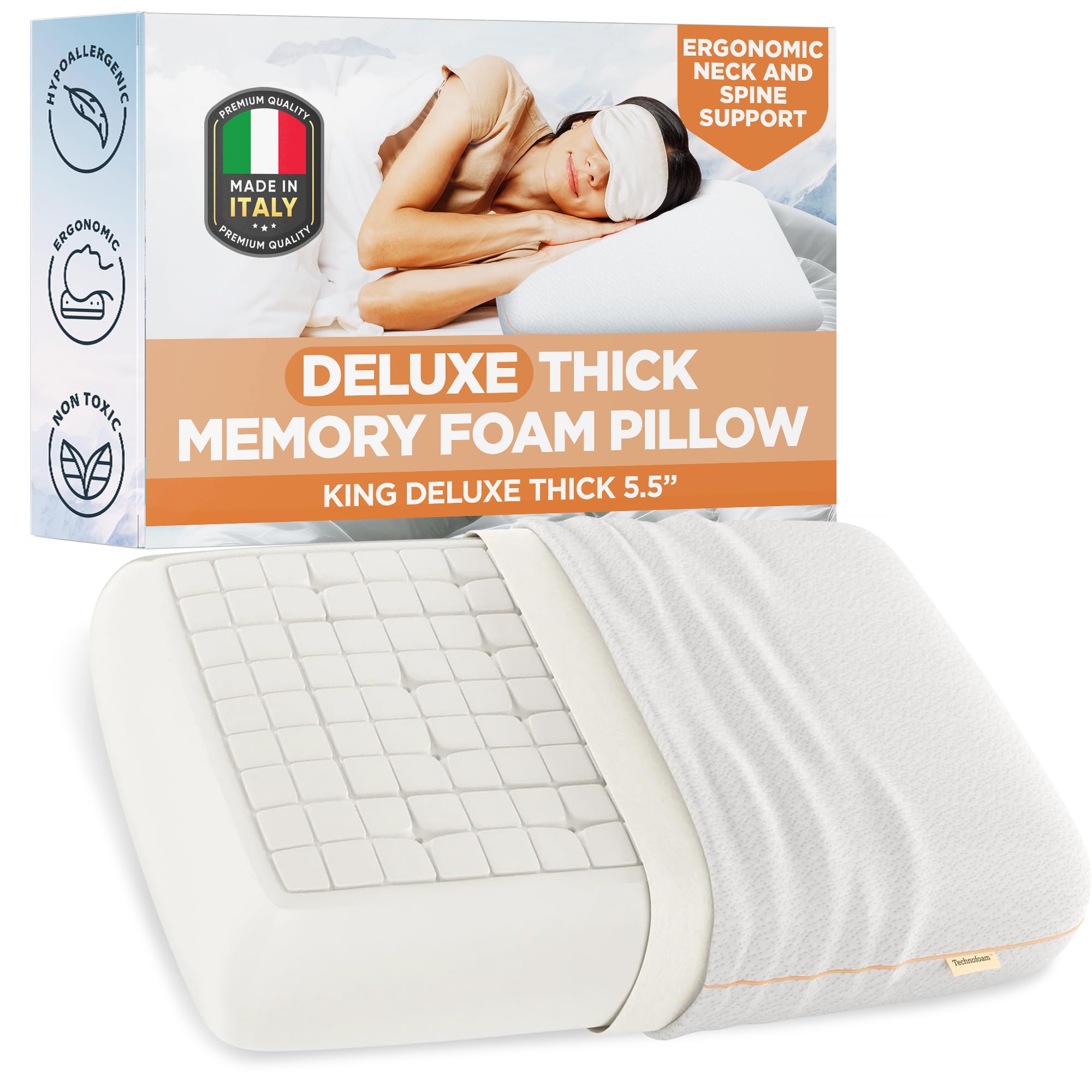 Amazon.com: Technogel Cooling Gel Pillow Memory Foam - Deluxe