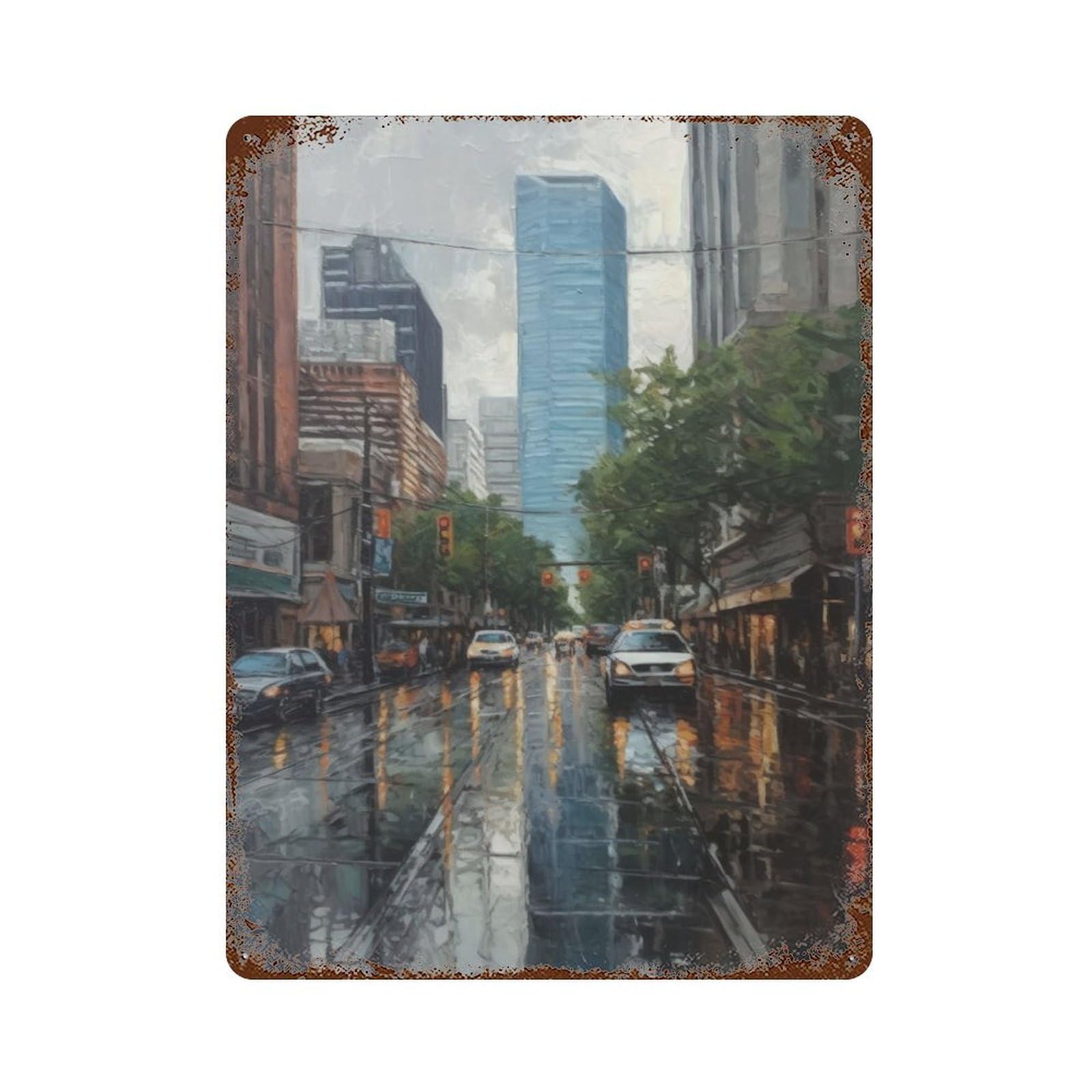 Houston Art USA Decorative Tin Sign 15.7"x11.8", for Bistro, Counter And Cafe Decor, Retro Wall Decor