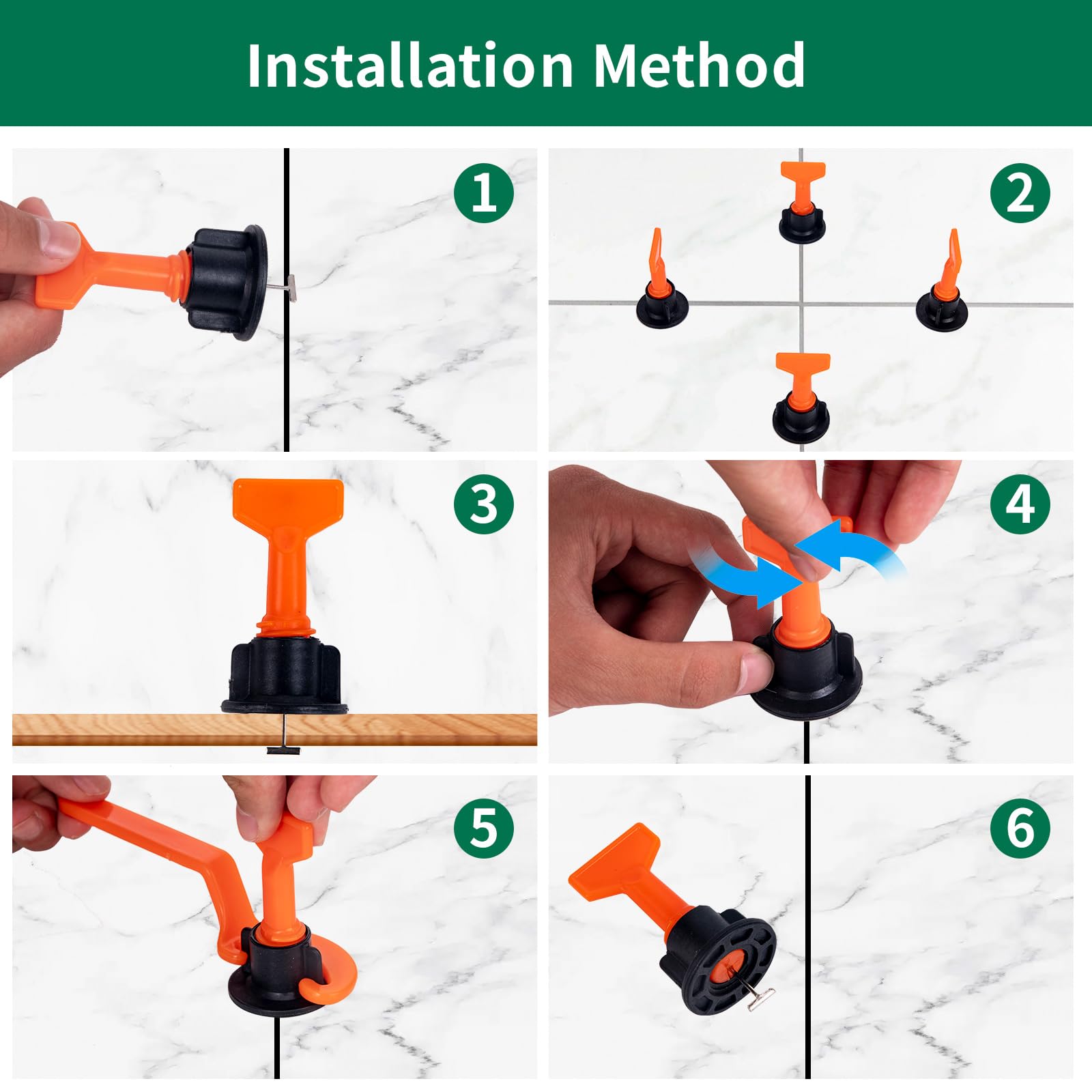 100 Pezzi Livellatore per Piastrelle Sistema + 200 Pezzi distanziatori per piastrelle 2mm + 2 Pezzo Di Chiave Inglese, cunei per piastrelle, distanziatori per piastrelle, Livella per Piastrelle.