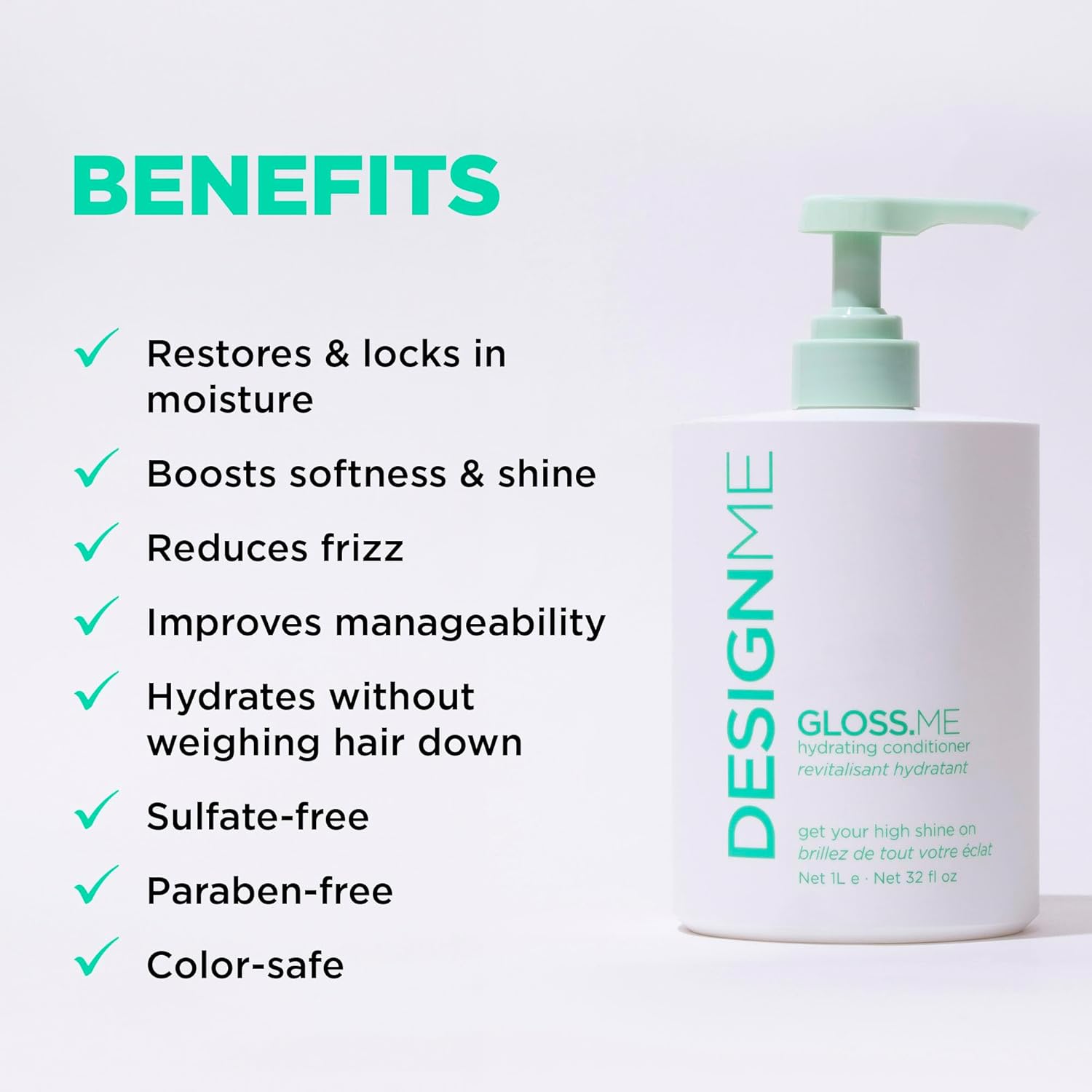 GLOSS.ME Hydrating Conditioner by DESIGNME | Hemp & Argan Oil Conditioner for Damaged Hair | Conditioner for Colored Hair Adds Softness & Shine | Straight/Curly Hair Conditioner for Dry Hair - Image 2