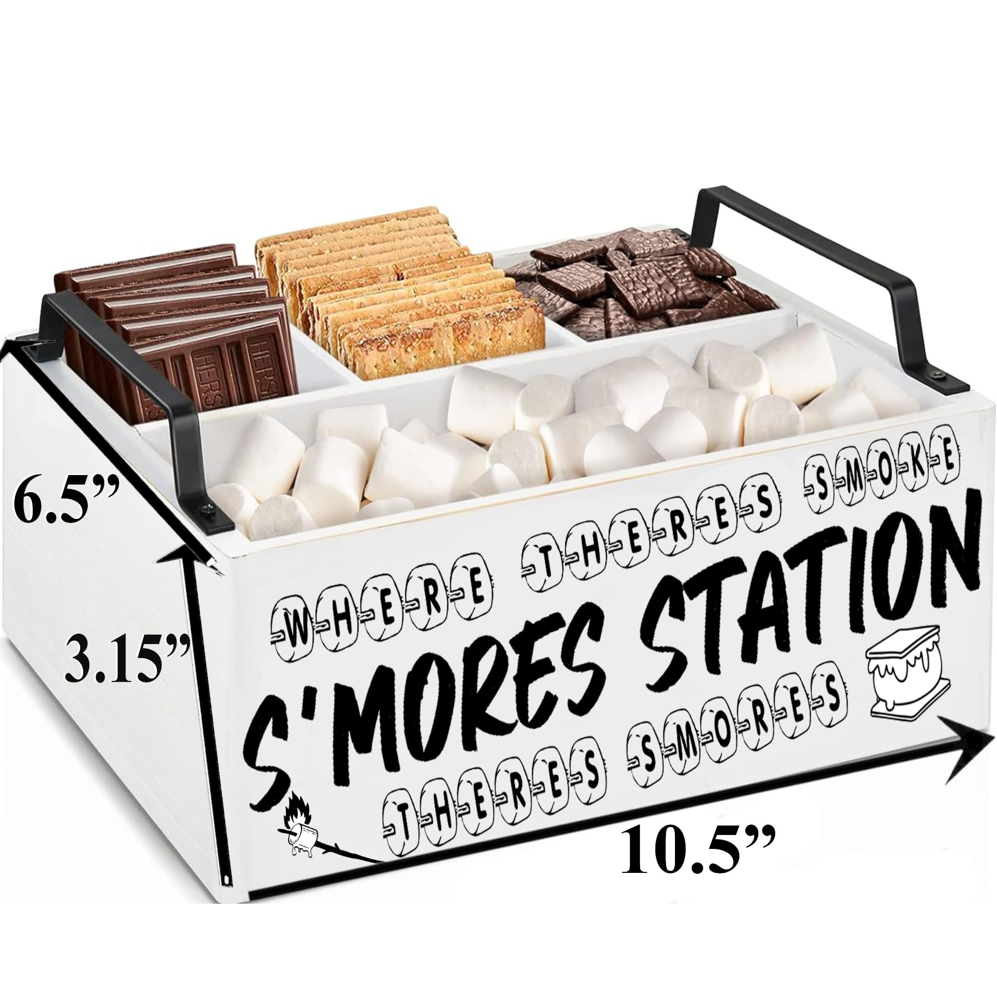 Amazon.com: DEALZOOM Smores Station (White Mini 11x7x3) - Wooden