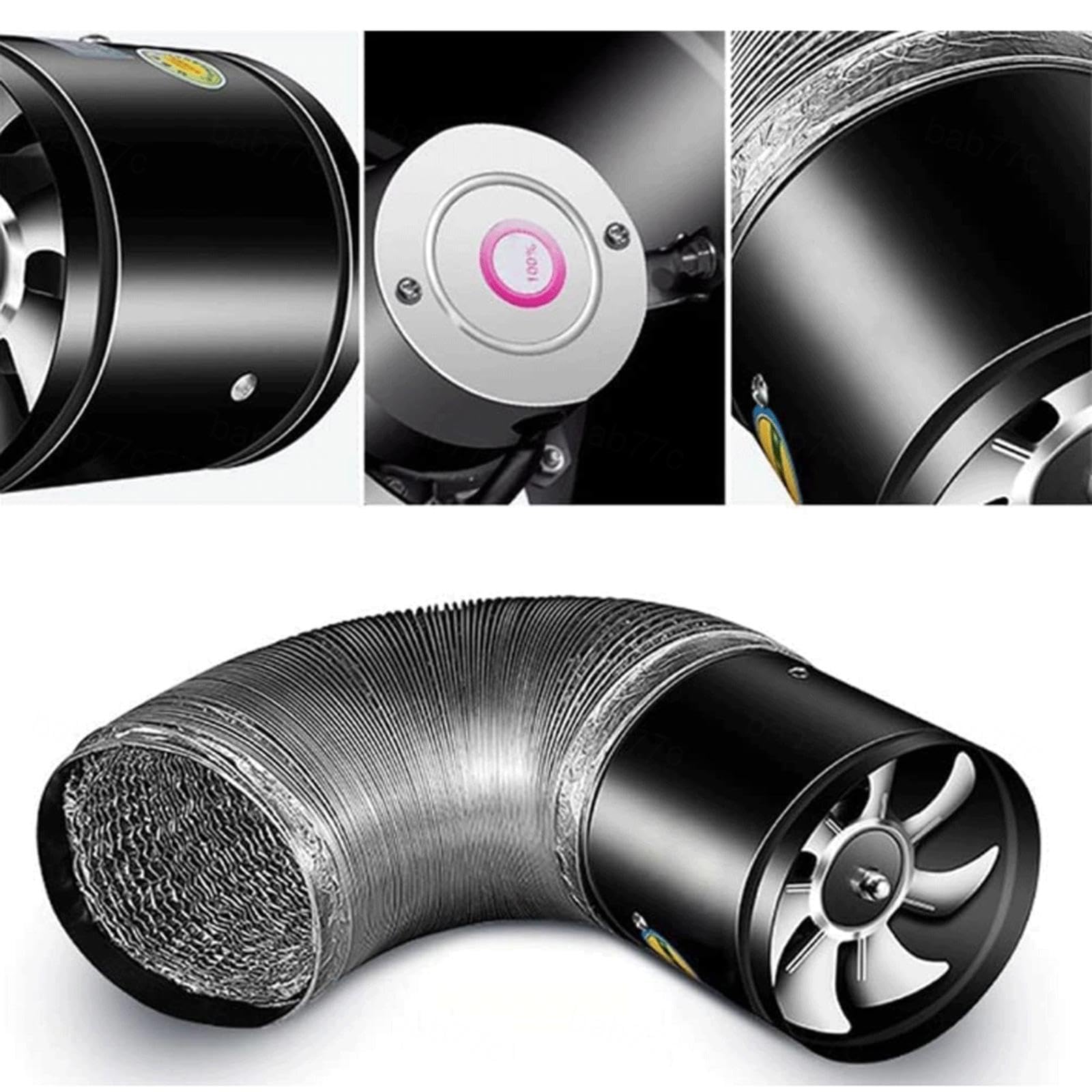 Aspiratore silenzioso potente multifunzionale, aspiratore portatile da cucina, ventilatore ad alta velocità, ventola di scarico incorporata su un lato per soffitto, scantinati, bagni, cucine e soffi