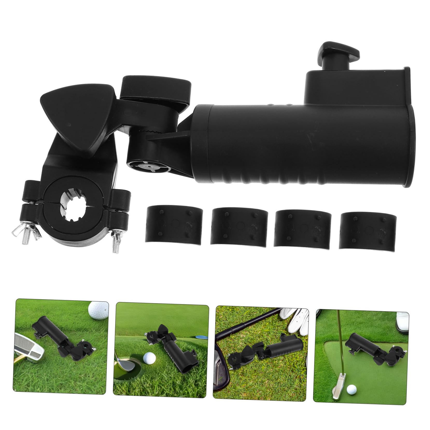SUPVOX 2 Pinzas para Paraguas De Carrito De Golf Soporte para Paraguas De Golf Abrazadera Negra