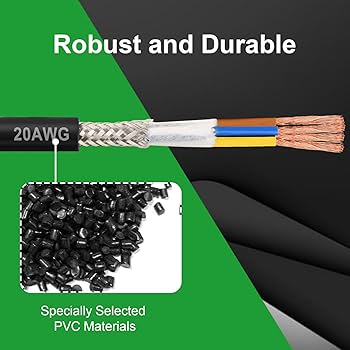 MOOKEERF 20/4 Shielded Wire 30FT,20AWG 4 Conductor Shielded