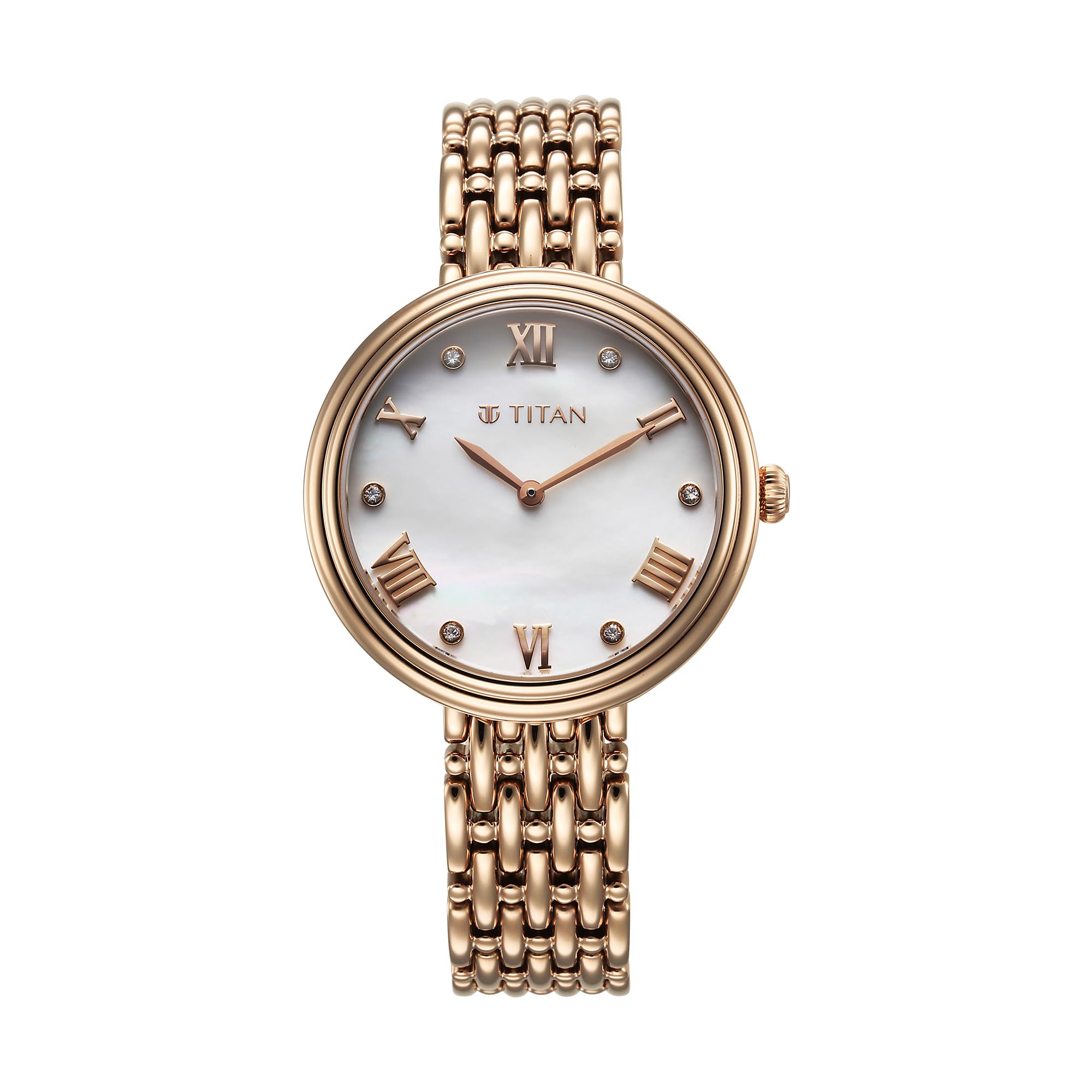 Titan Aura Phase Quartz Analog Mother of Pearl Dial Rose Gold Stainless Steel Strap Watch for Women-95243WM01 (B0D62TDK4N) Amazon Price History, Amazon Price Tracker