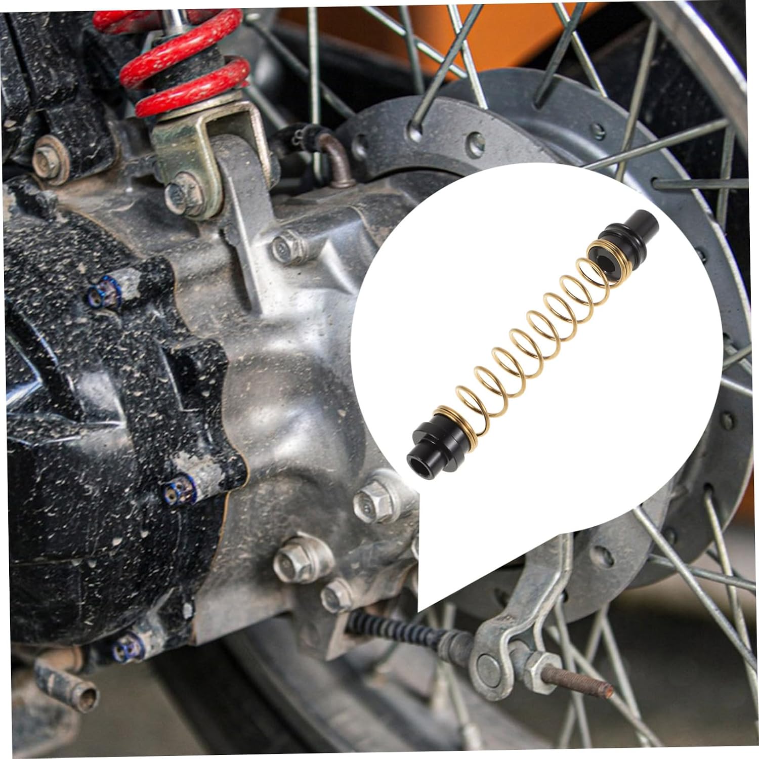 Luxshiny Motorcycle Brake Spring Kit Drum Brake Return Spring Stainless Steel Aluminum Head Easy Installation Fit