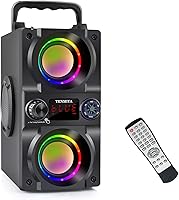 TENMIYA A30 40W Portable Bluetooth Speaker with Heavy Bass, LED Lights, FM Radio, Bluetooth 5.0 for Party Outdoor Camping